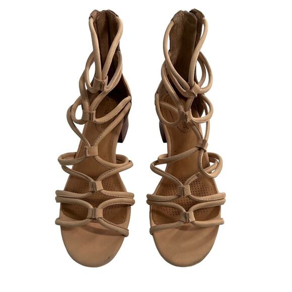 CORSO COMO Nude Tan Strappy Gladiator Back Zip Ankle Sandal Women's Size 6.5 - Picture 2 of 11